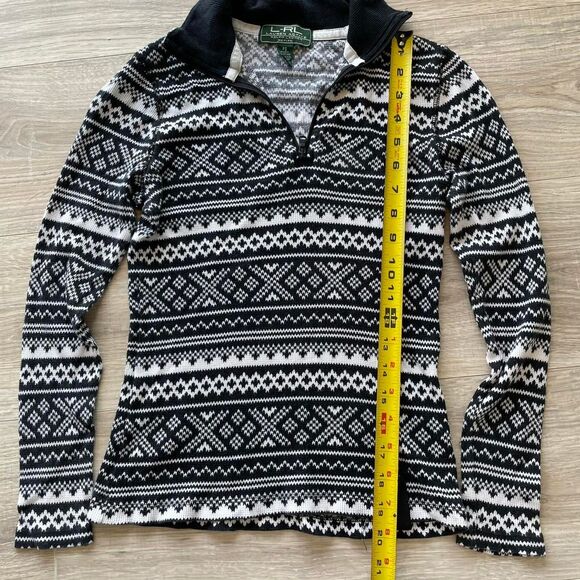 LRL Ralph Lauren Active Allover Print Thermal Top Women's Petite Small Ski Lodge - Picture 6 of 8